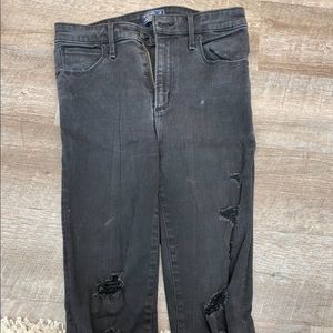 Black high Rise Abercrombie & Fitch Skinny Ripped Jeans